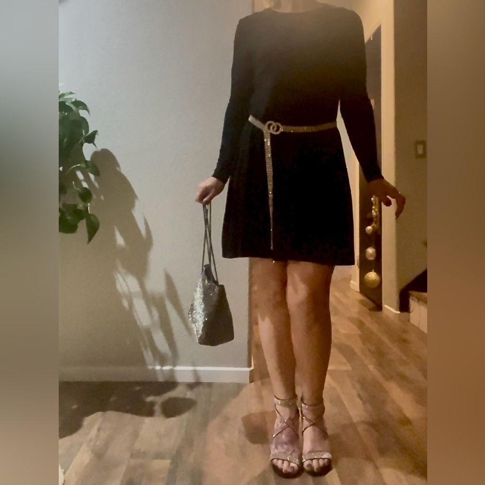Flirty Black Long Sleeve Dress